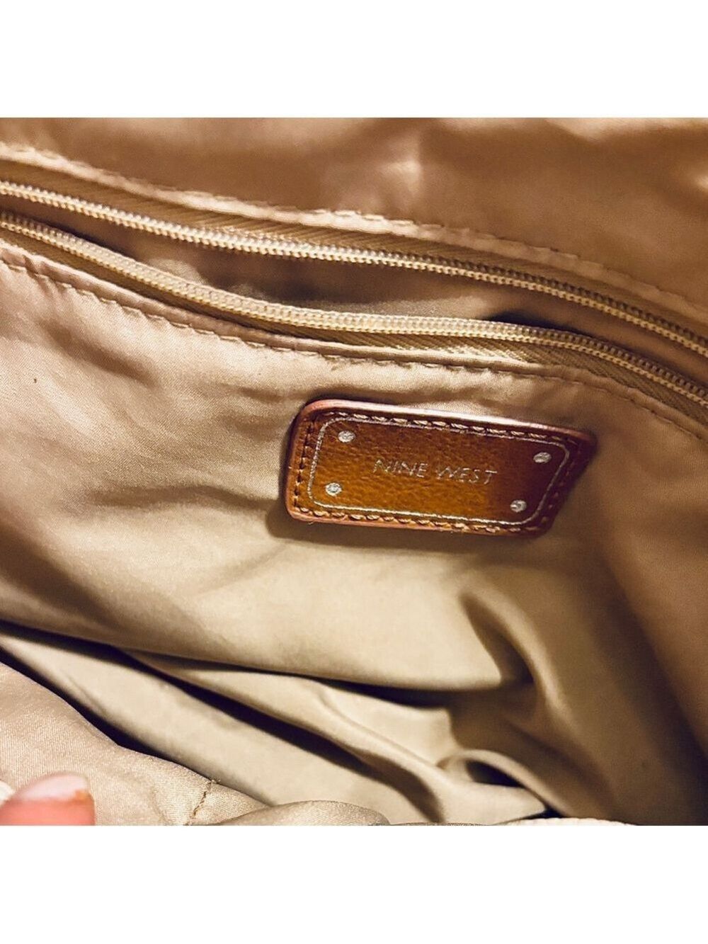 Nine West Tan Beige Crossbody Purse Handbag - Picture 13 of 16